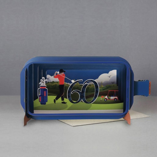Kartka przestrzenna 3D na 60-tkę Golfista