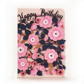 Kartka urodzinowa wycinana laserowo Kwiaty