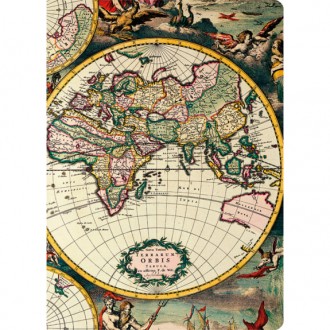 Notatnik kieszonkowy z motywem mapy świata
