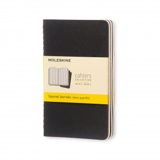 Moleskine Cahier Pocket zestaw 3 czarnych zeszytów w kratkę