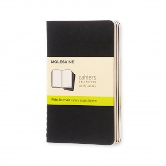 Moleskine Cahier Pocket zestaw 3 czarnych zeszytów gładkich