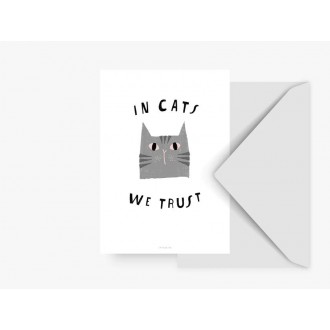 Pocztówka z kopertą In Cats We Trust